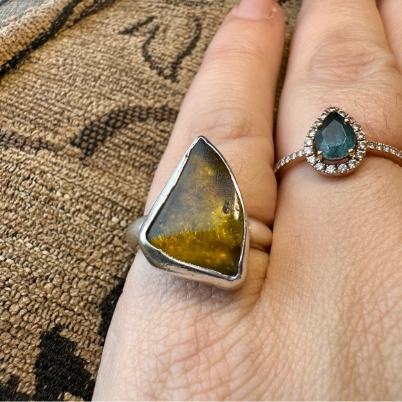 Green Amethyst and sterling silver ring. - Picture 14 of 14